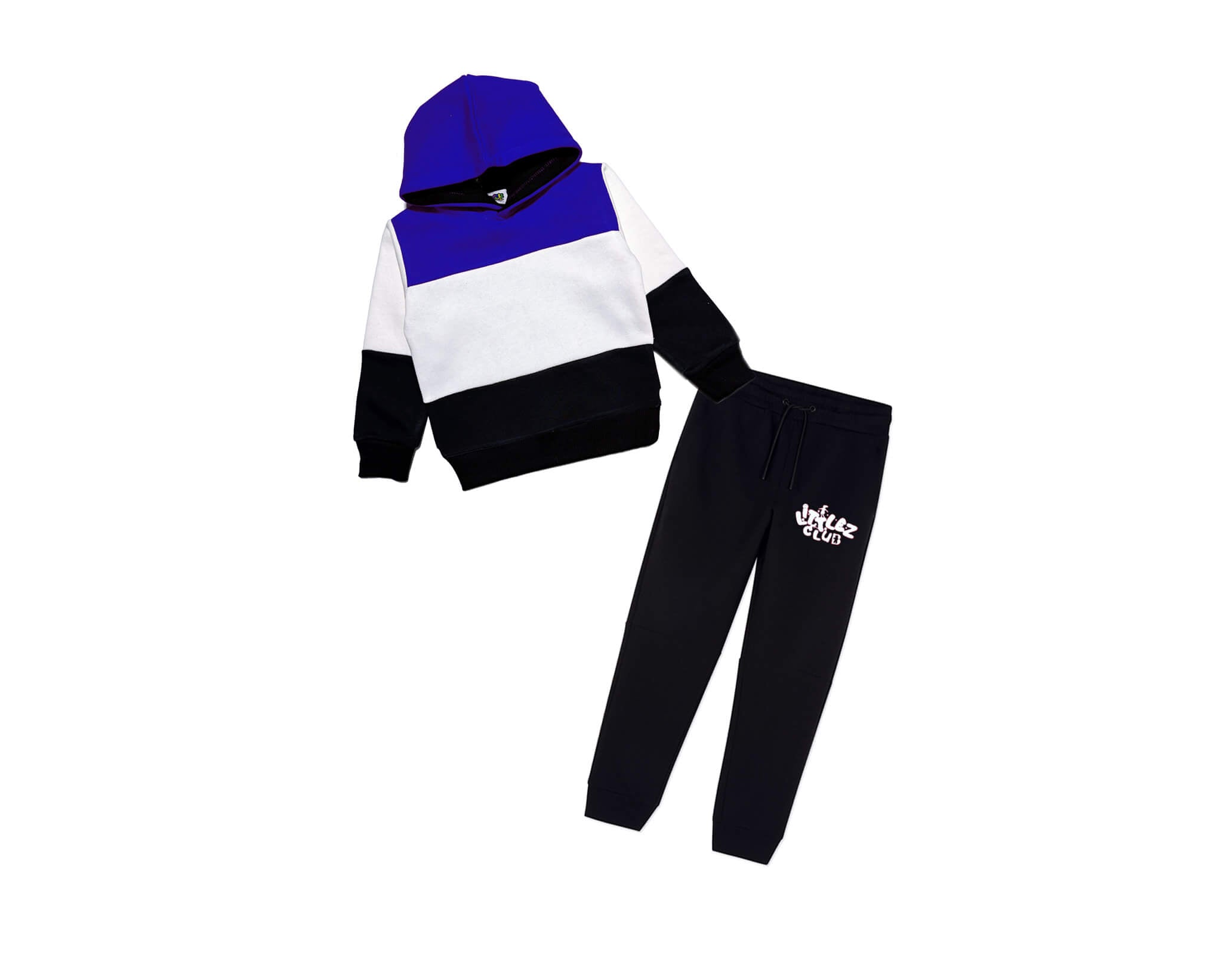 Warm with Littlez Club Pennal Hoodie Tracksuit -Royal Blue White Black