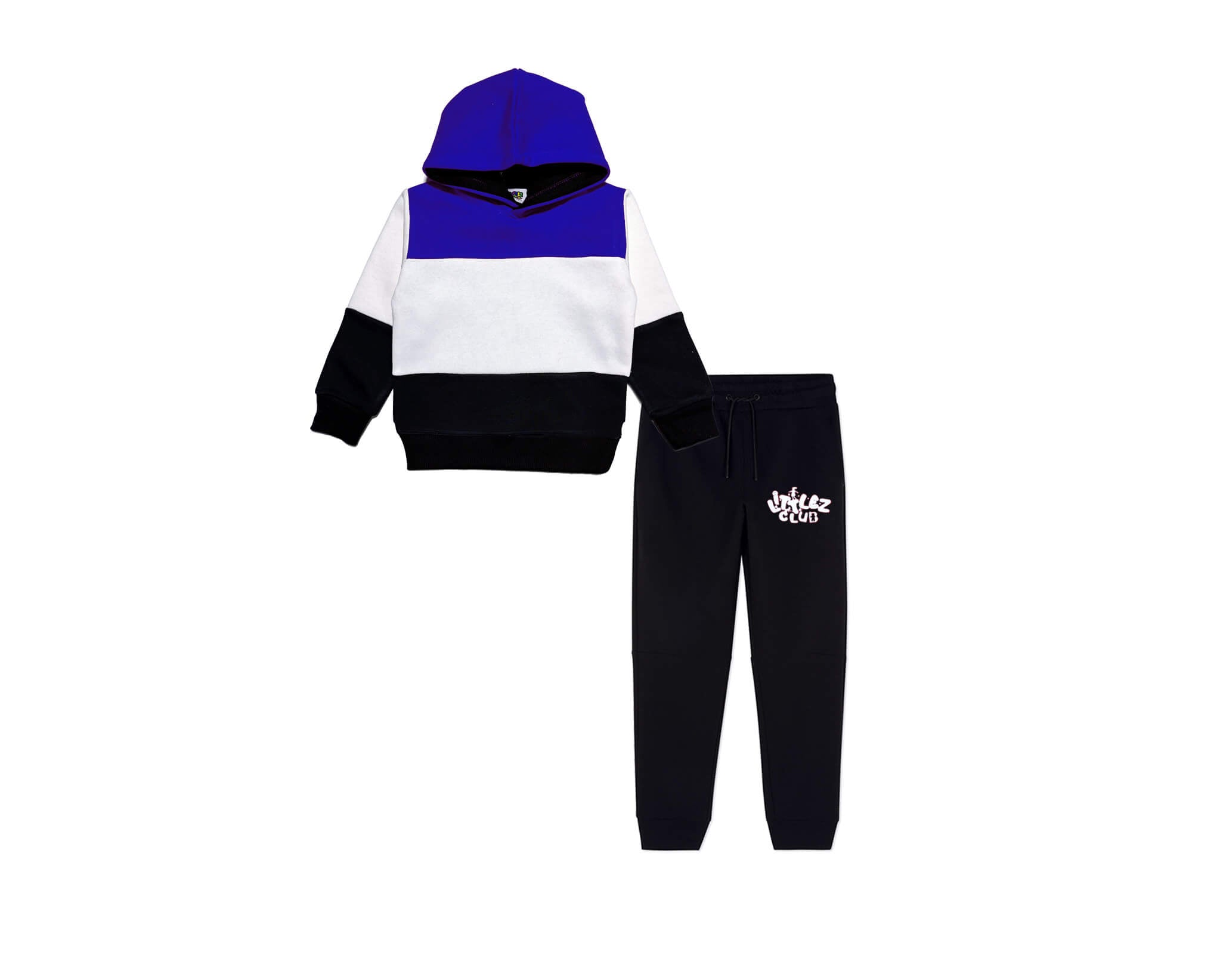 Warm with Littlez Club Pennal Hoodie Tracksuit -Royal Blue White Black