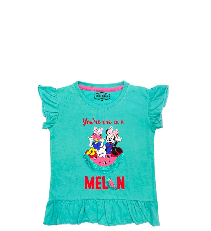 Watermelon Party Sequence Tee Shirt - Sea Green