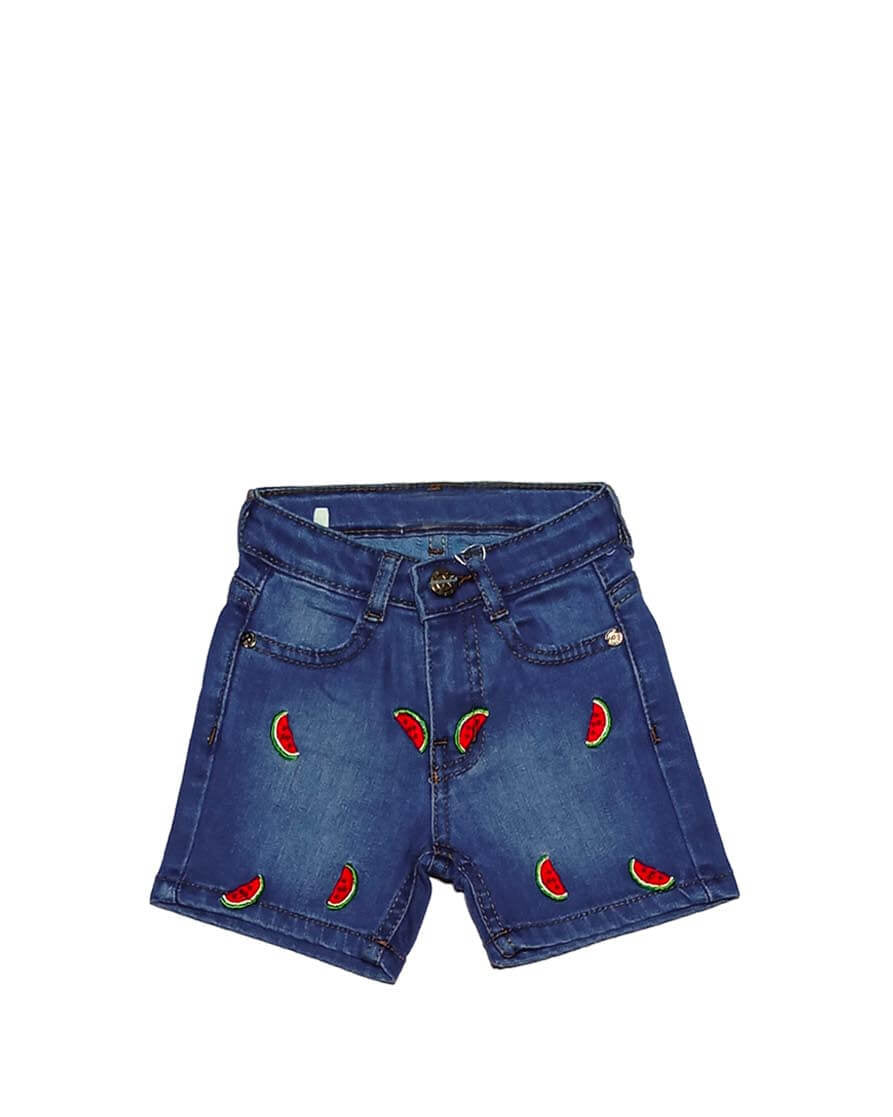 Watermelon Pie Denim Shorts - Mid Blue