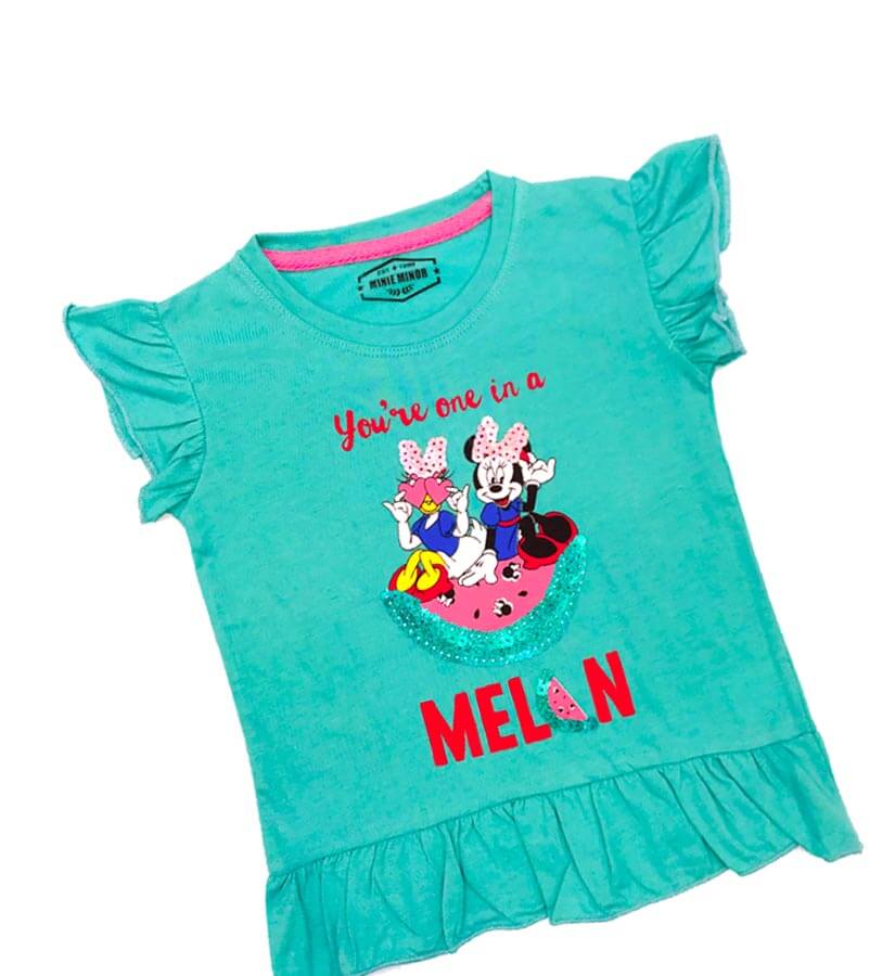 Watermelon Party Sequence Tee Shirt - Sea Green