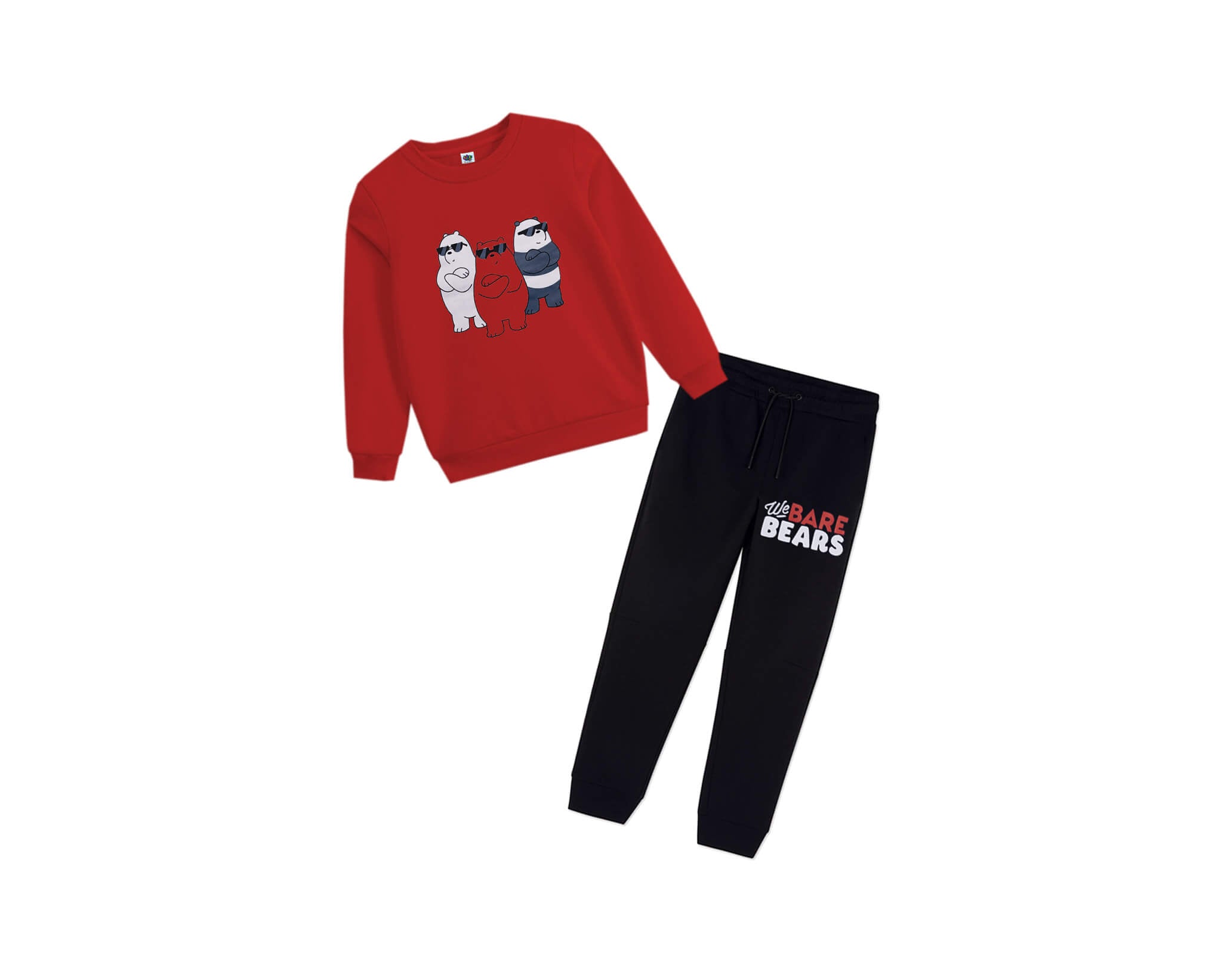 We Bare Bears Fleece Tracksuit -Red &amp; Black