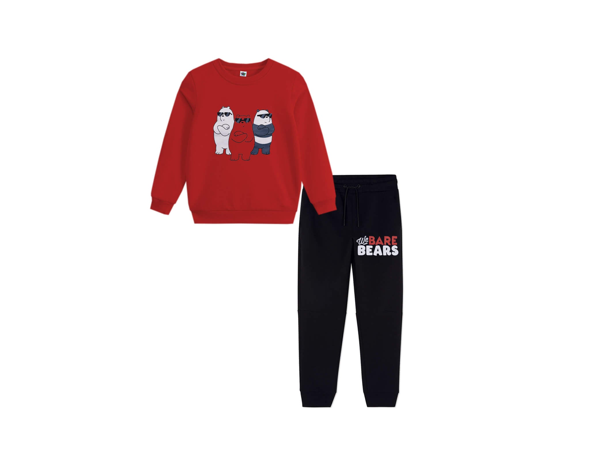 We Bare Bears Fleece Tracksuit -Red &amp; Black
