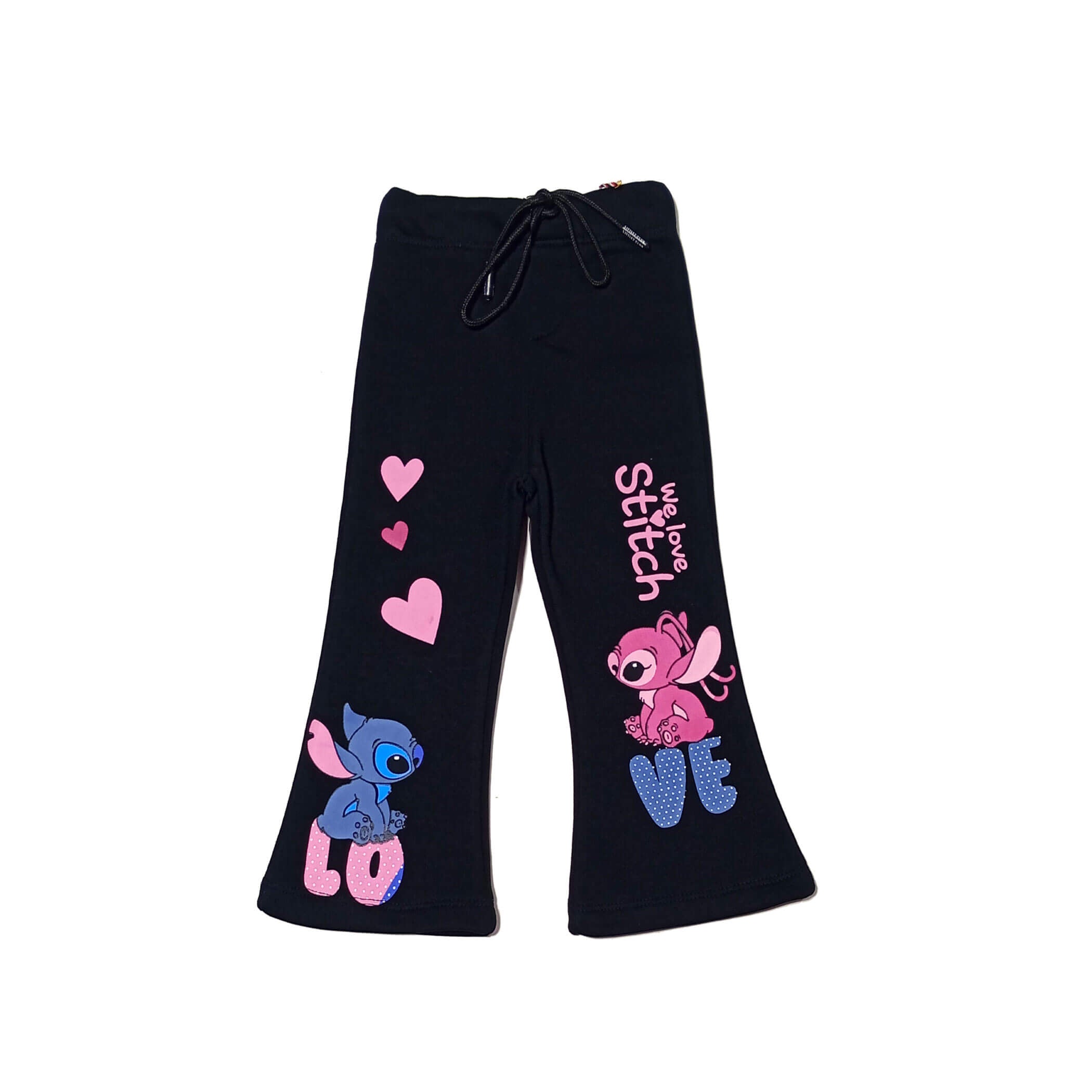 We love Stitch Bell Bottom Fleece Trouser -Black