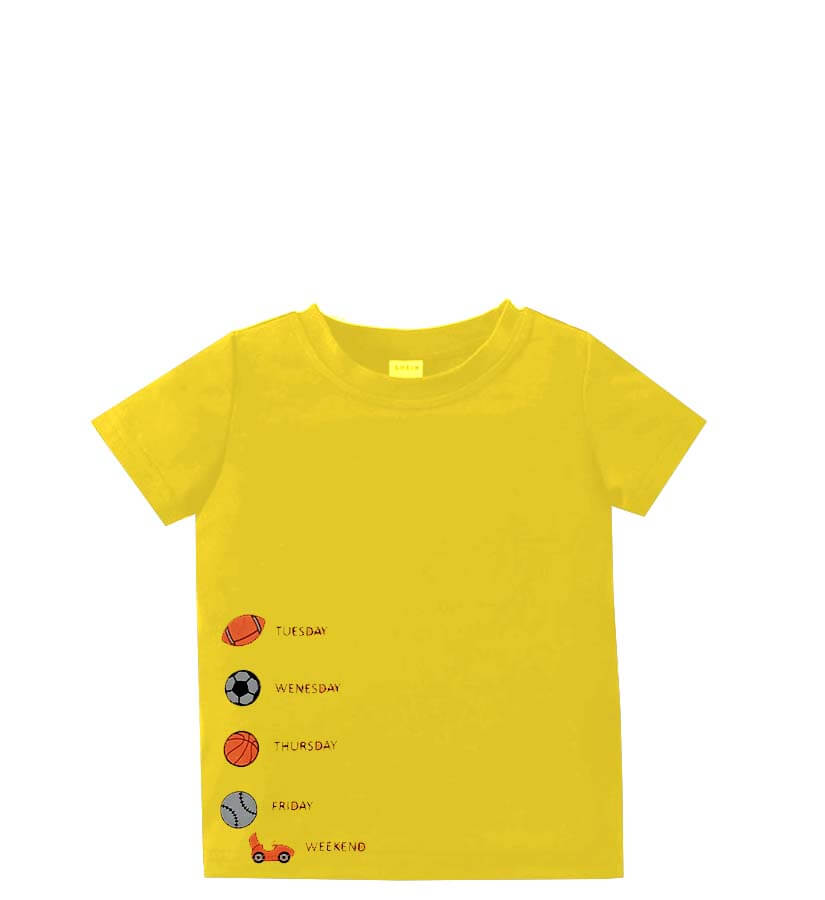 Week Days Tee Shirt - Sunshine Yellow