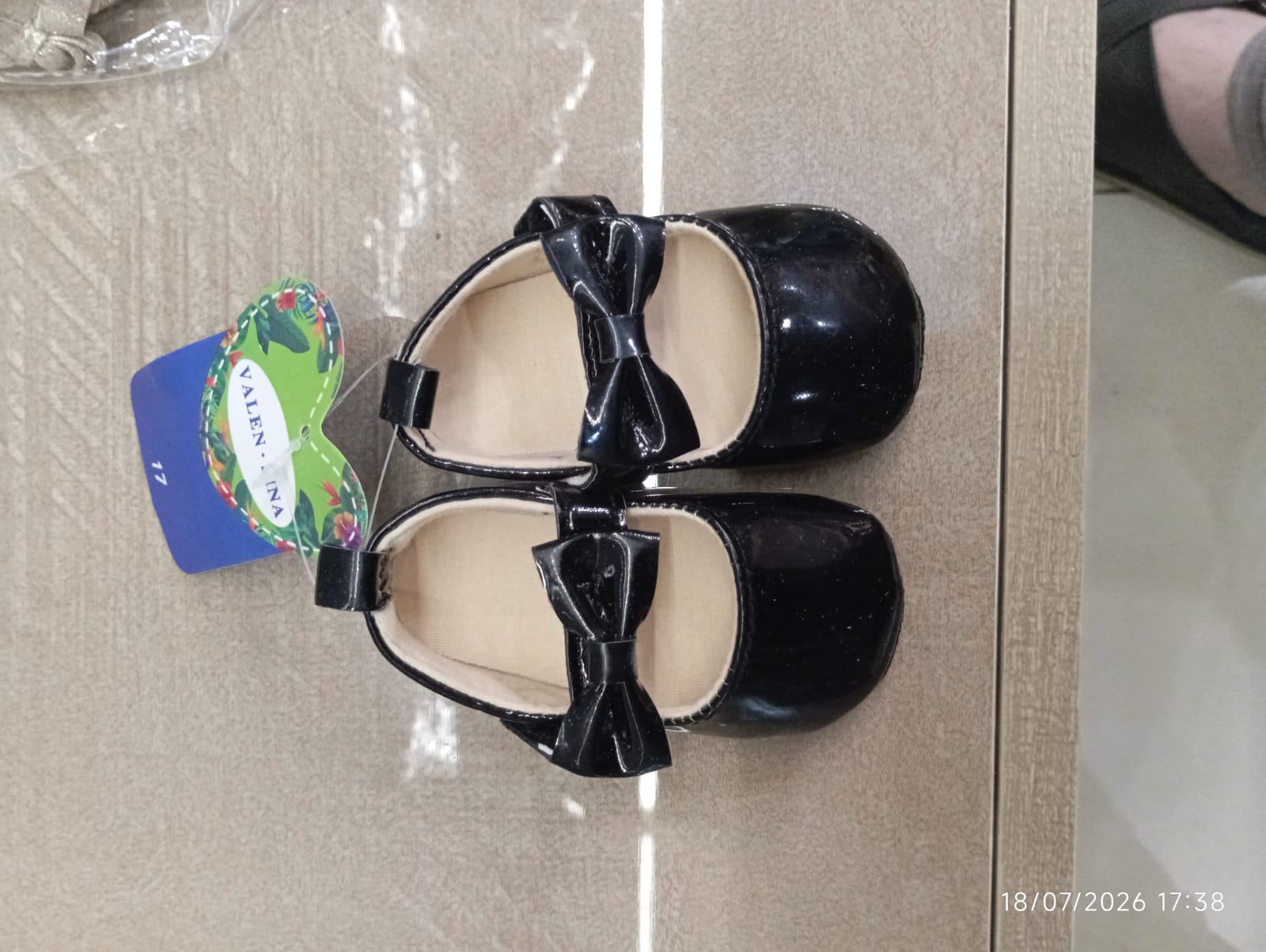 Black Patent Bow Baby Party Shoes