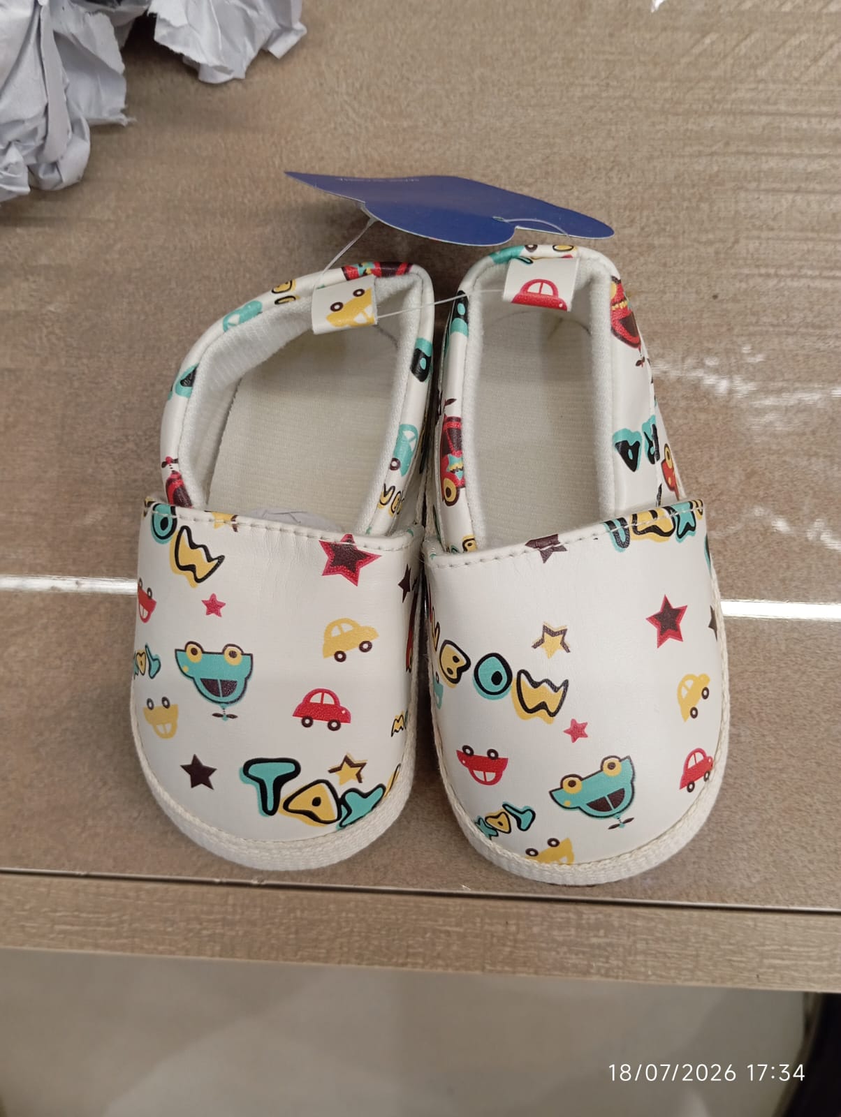 Cartoon Print Baby Slip-On Shoes