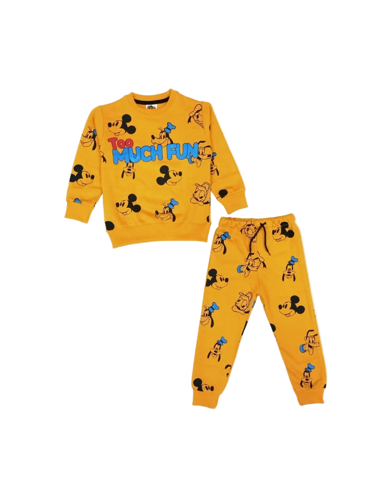 Too Much Fun All Over Printed Fleece Tracksuit - Mustered