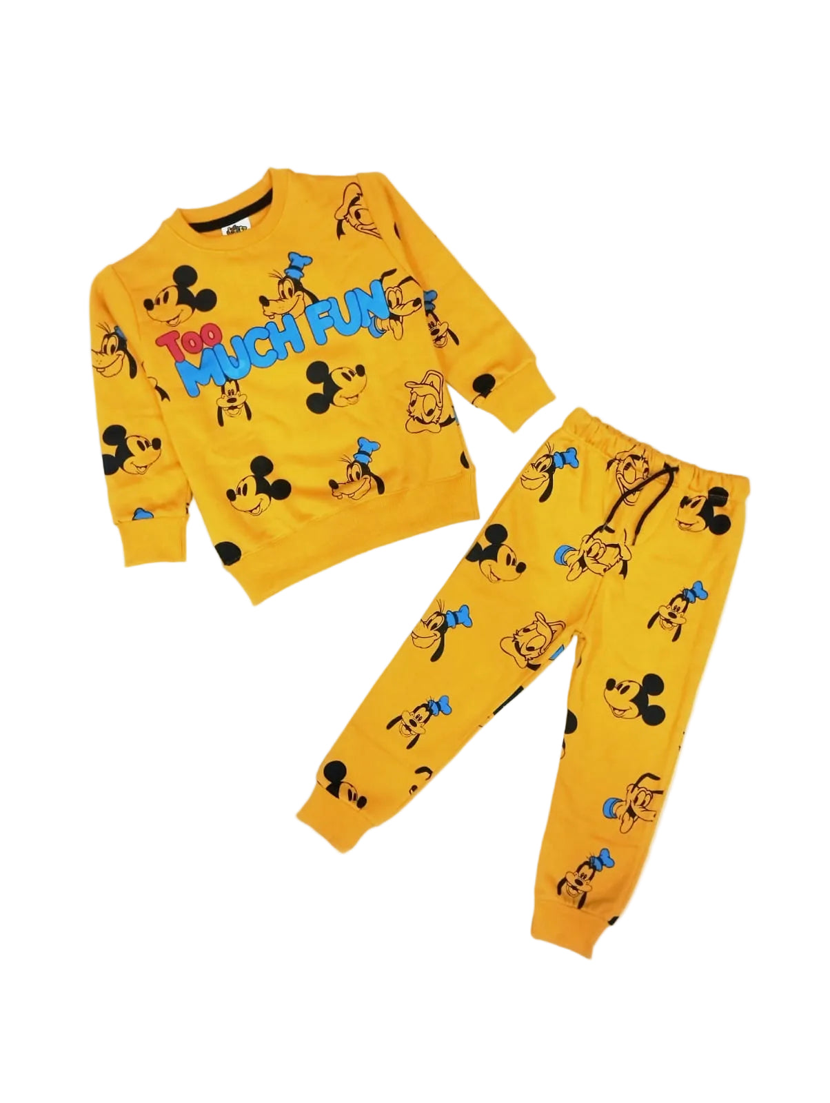 Too Much Fun All Over Printed Fleece Tracksuit - Mustered