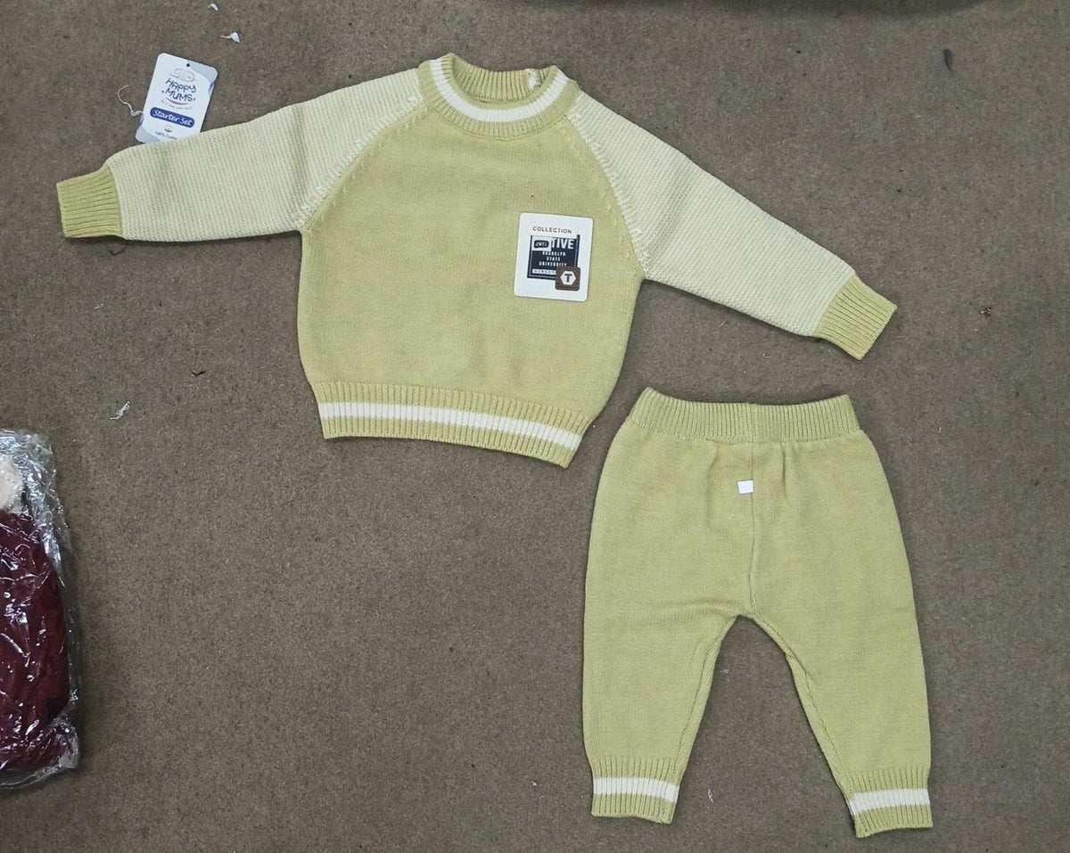 Baby Pistachio Green Soft Knit Sweater & Trouser Set