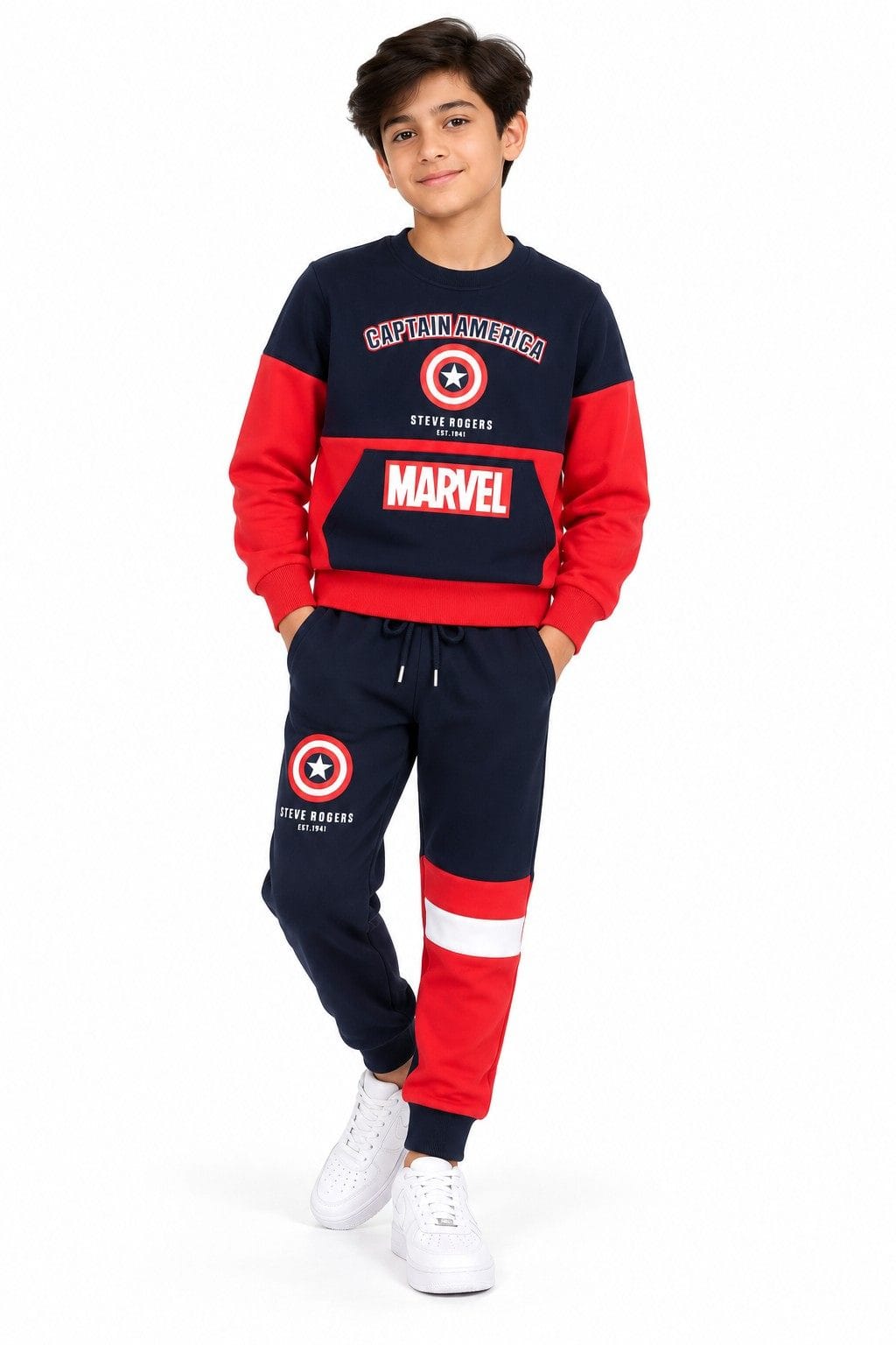 Kids Colorblock Super Hero Fleece Navy & Red