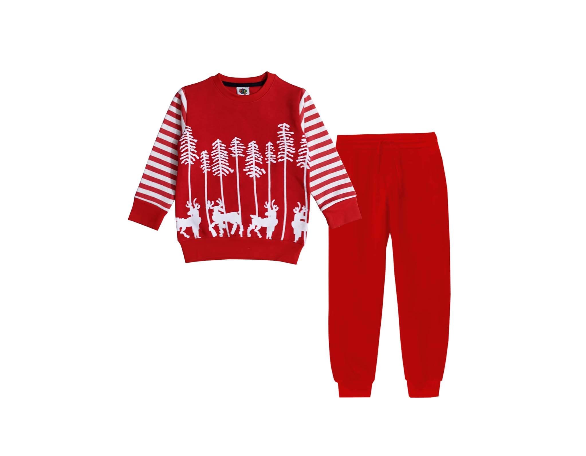 White Stag Striper Sleeves Fleece Tracksuit - Red