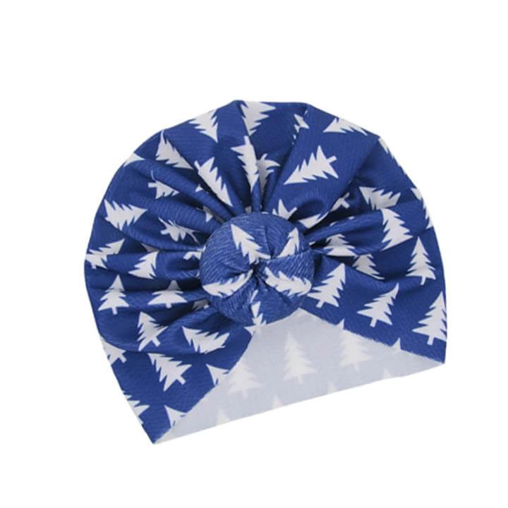 White Tree Baby Girls Knot Head Turban Cap - Blue