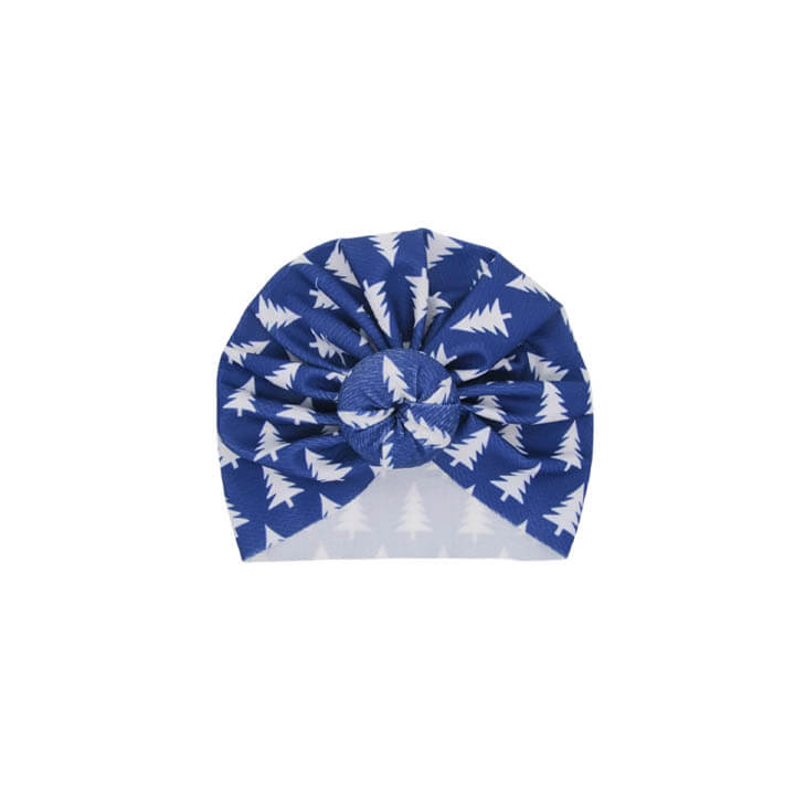 White Tree Baby Girls Knot Head Turban Cap - Blue