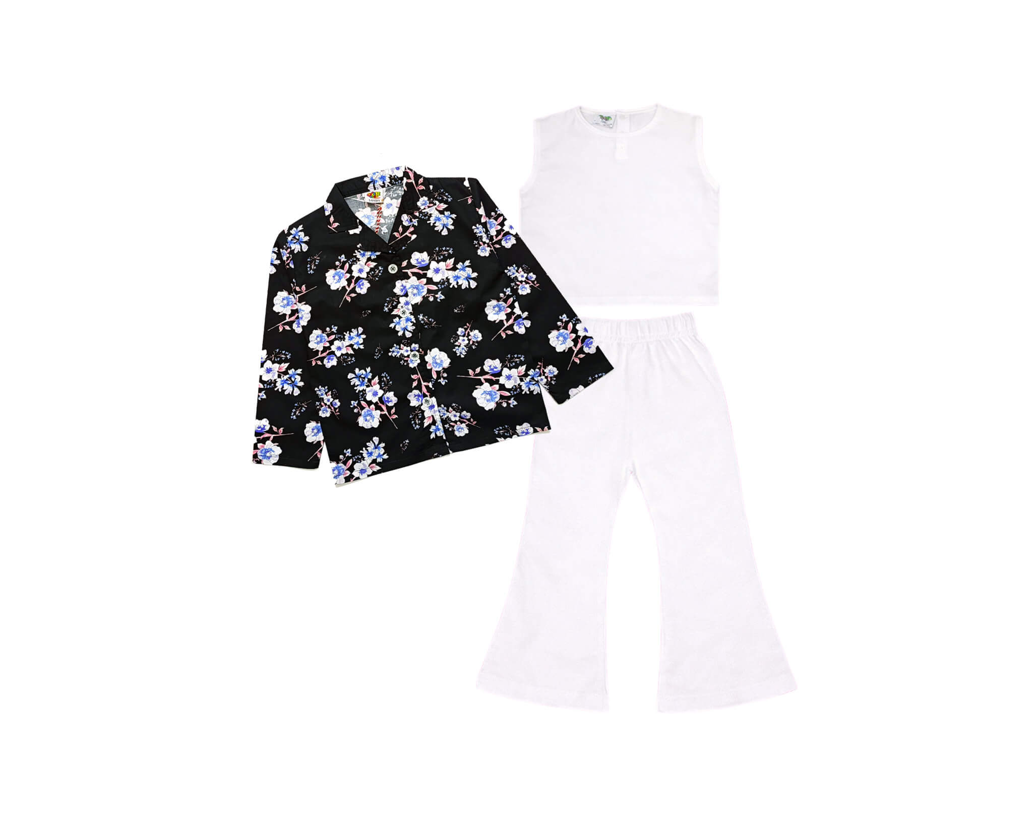 WhiteFlowersCoatSleevelessInnerFlapperTrouser-Black_White_1