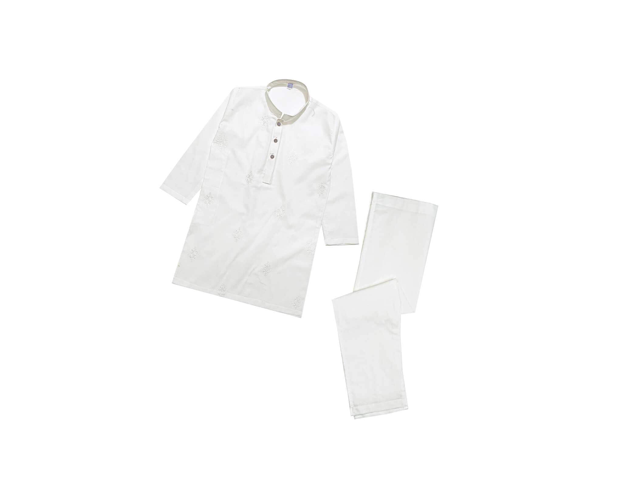 WhiteFullEmbroideredCottonKurta_TrouserSet_OffWhite
