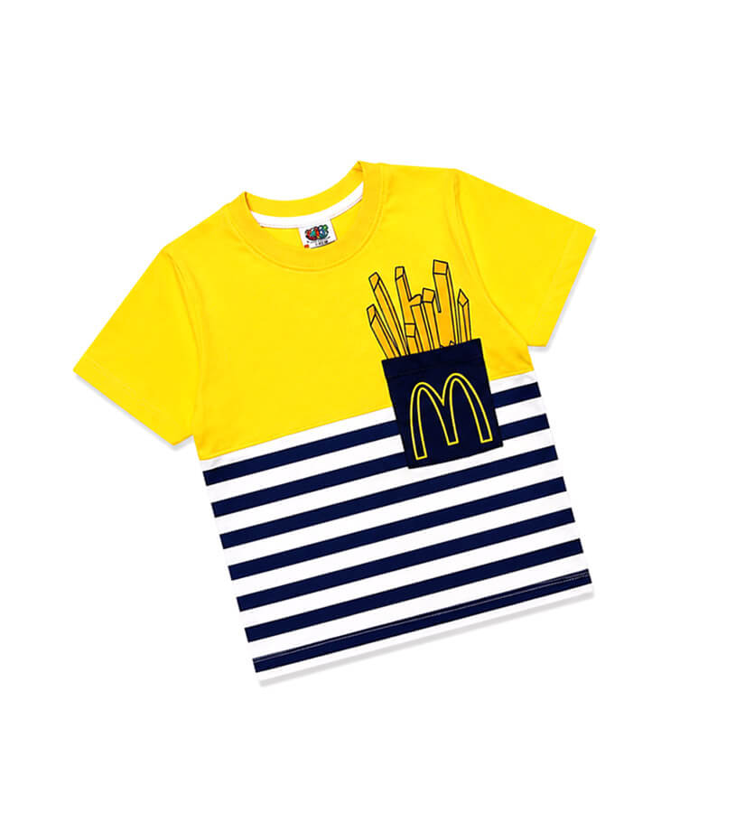 WhitePenalWithFrontPocketPrintedTeeShirt-Yellow_1