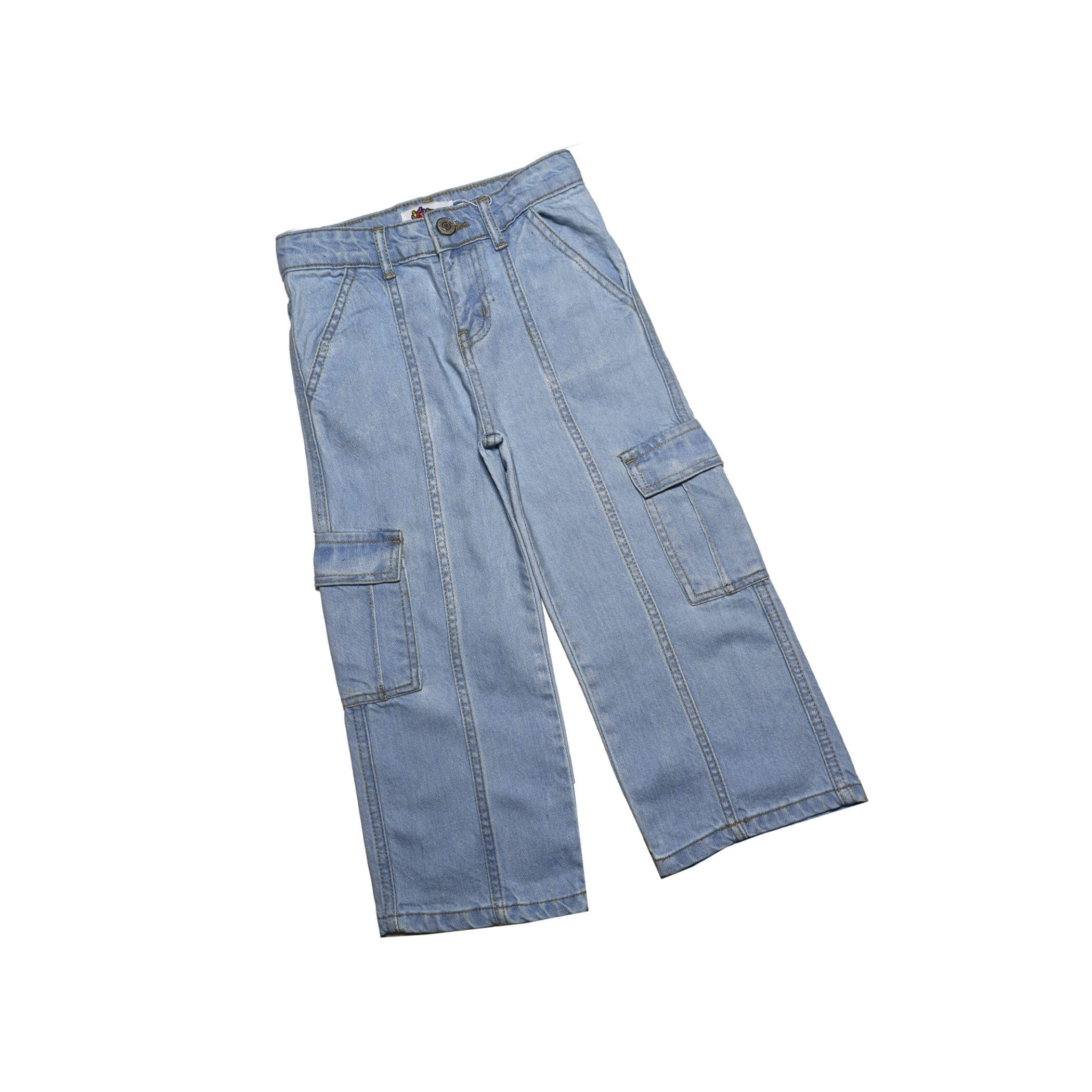 Wide Leg Fasion Denim Pant - Sky Blue
