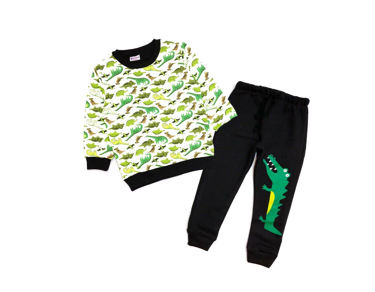 Wild Animals Fleece Tracksuit - White & Black-1