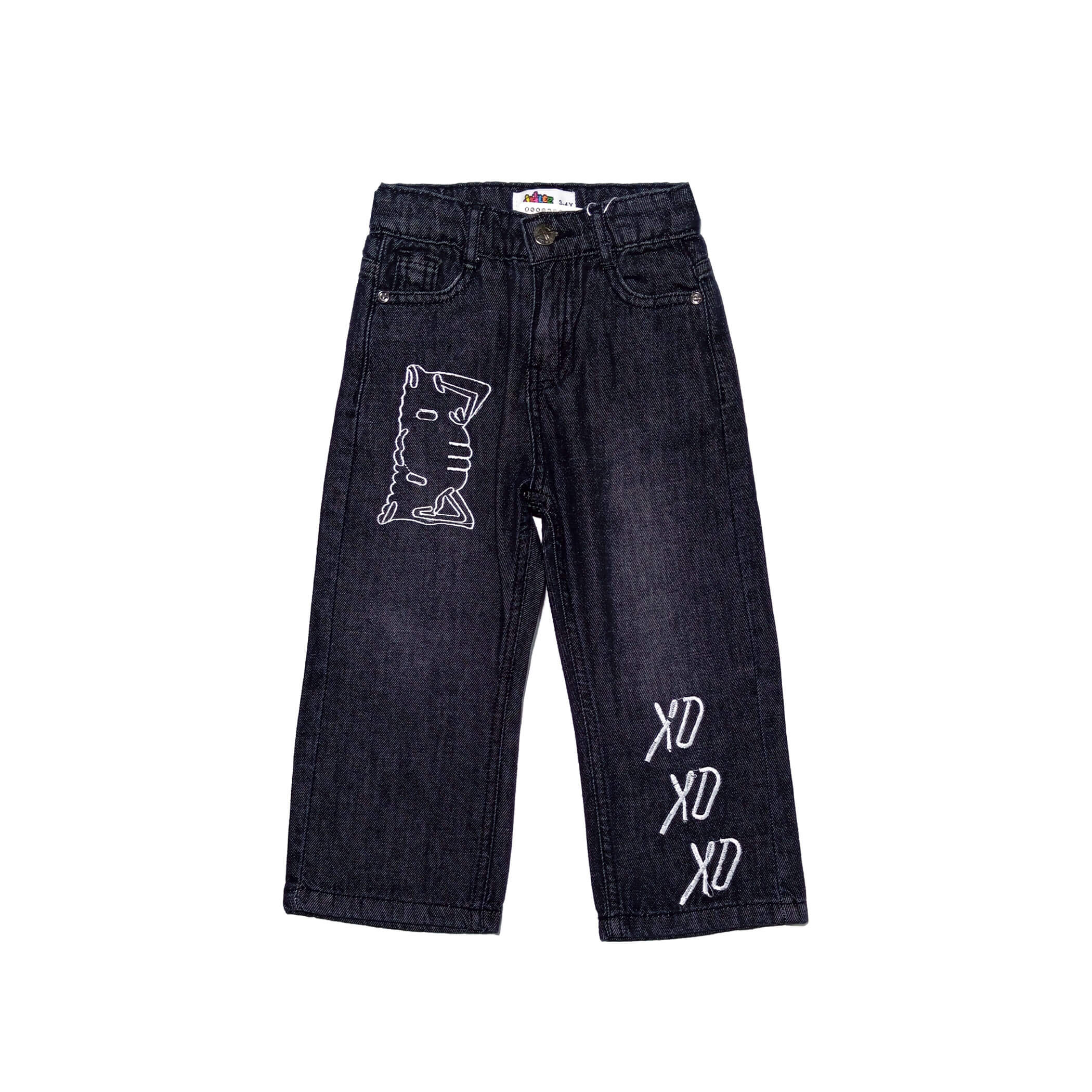 Xo Xo Kitty Loose Fit Denim Pant - Charcoal