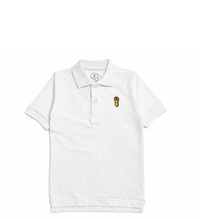 Yellow Markhor Logo Colar Polo Shirt – White