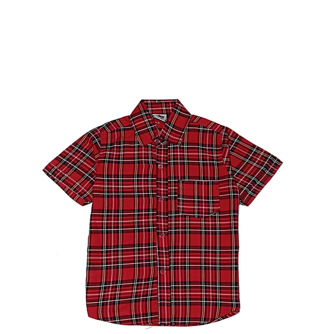 Yellow Checked Lines Casual Shirt-Red