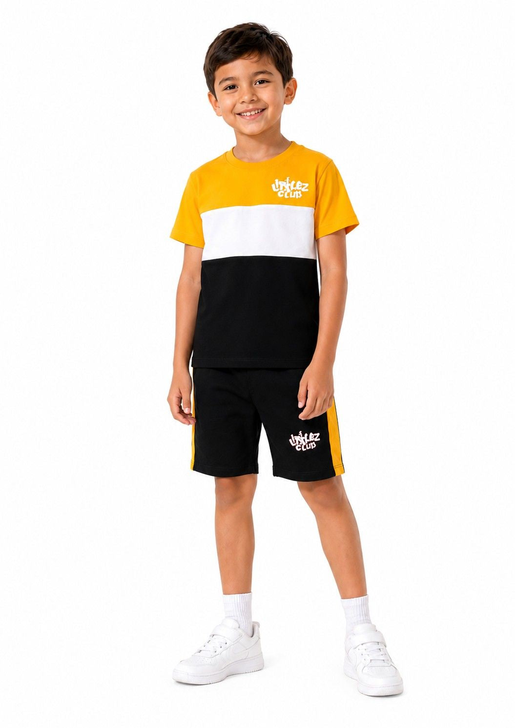 Yellow Penal Littlez Club Tee & Short - Yellow & Black
