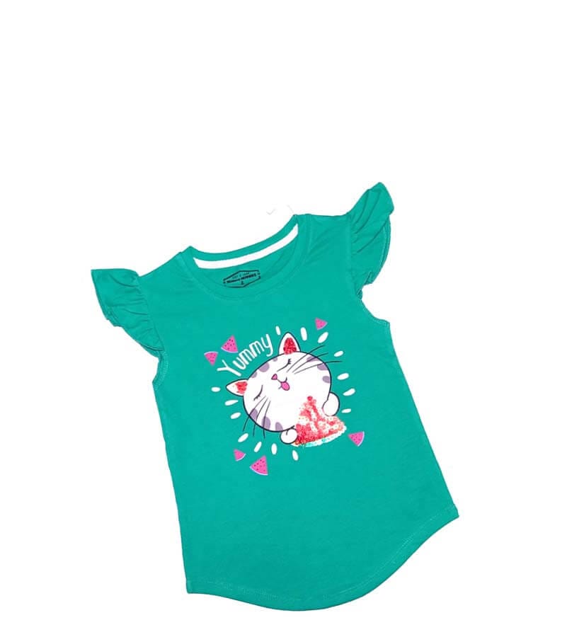 Yummy Sequin Watermelon Tee Shirt - Mint Green