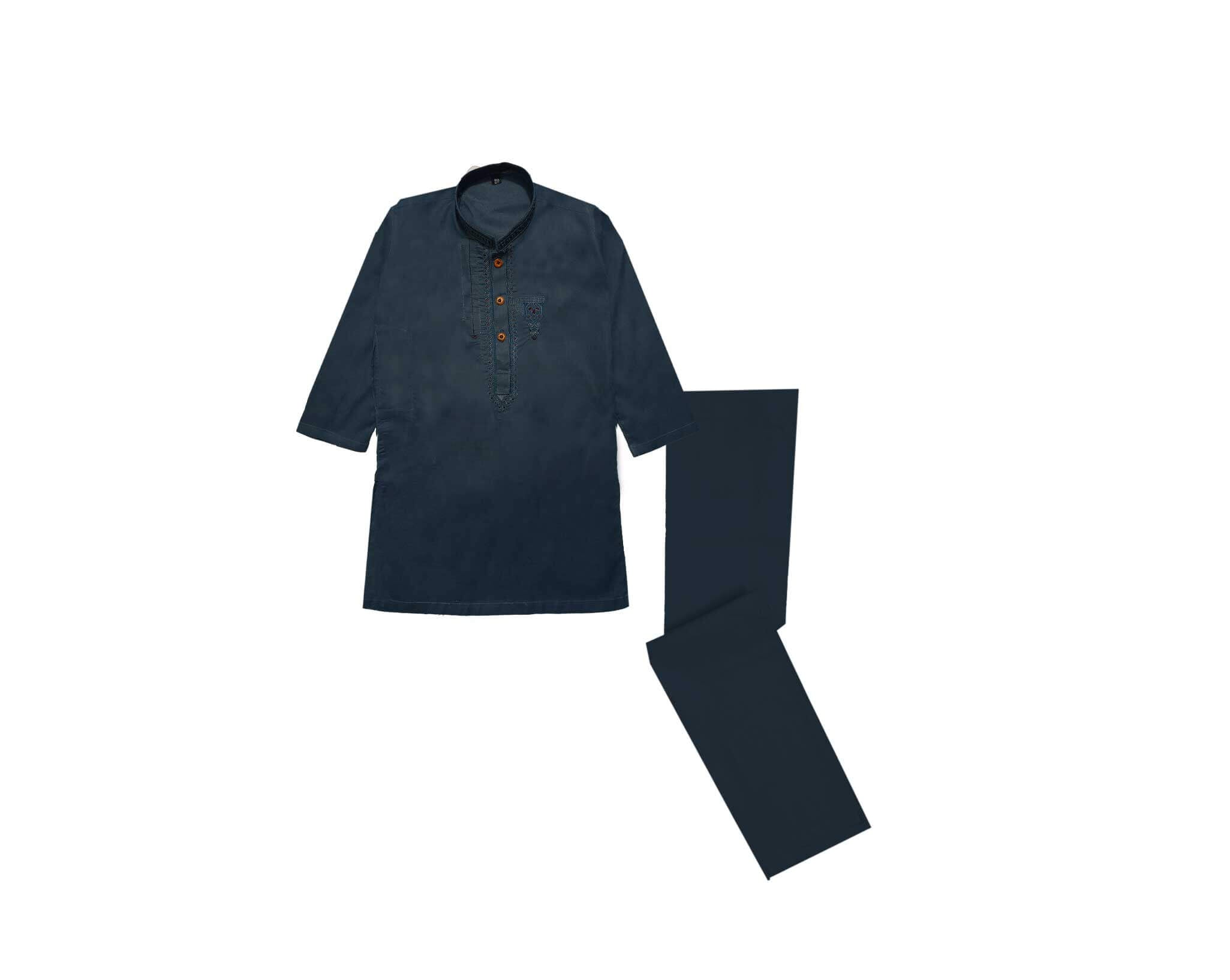 ZincEmbroideredFrontCottonKurta_TrouserSet_Zinc