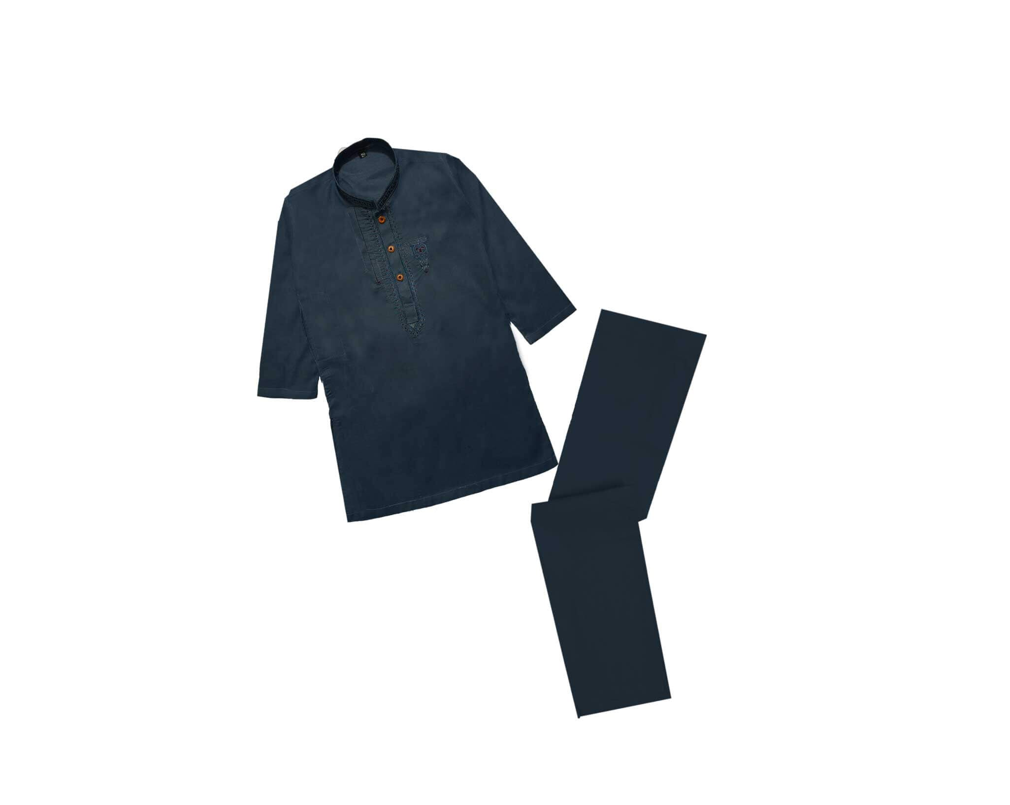 ZincEmbroideredFrontCottonKurta_TrouserSet_Zinc_1
