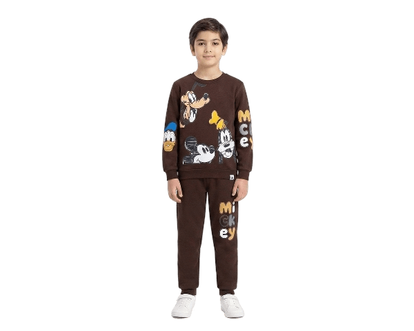 Best Friends Mickey Fleece Tracksuit - Brown