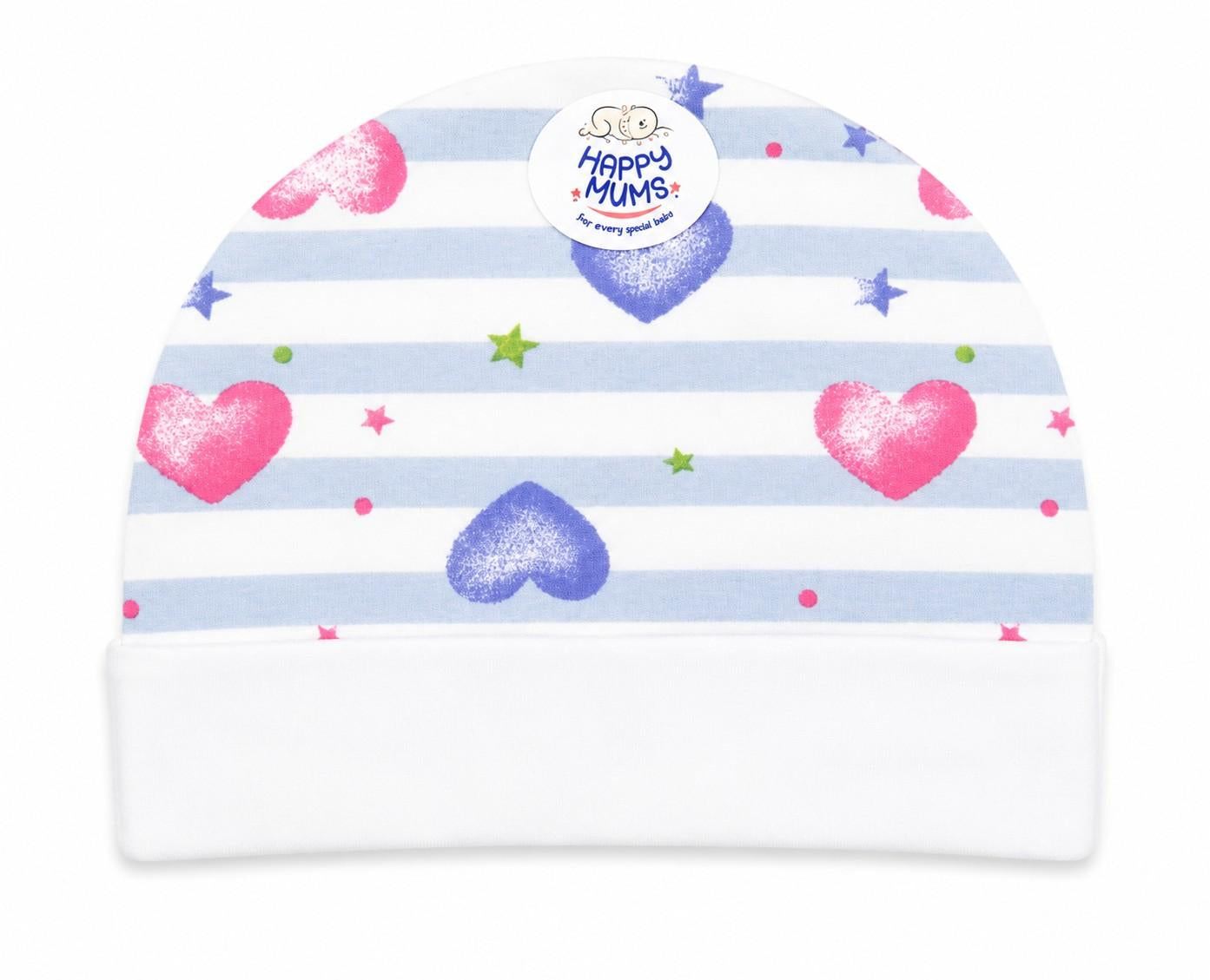 Heart Stripe Newborn Baby Cap
