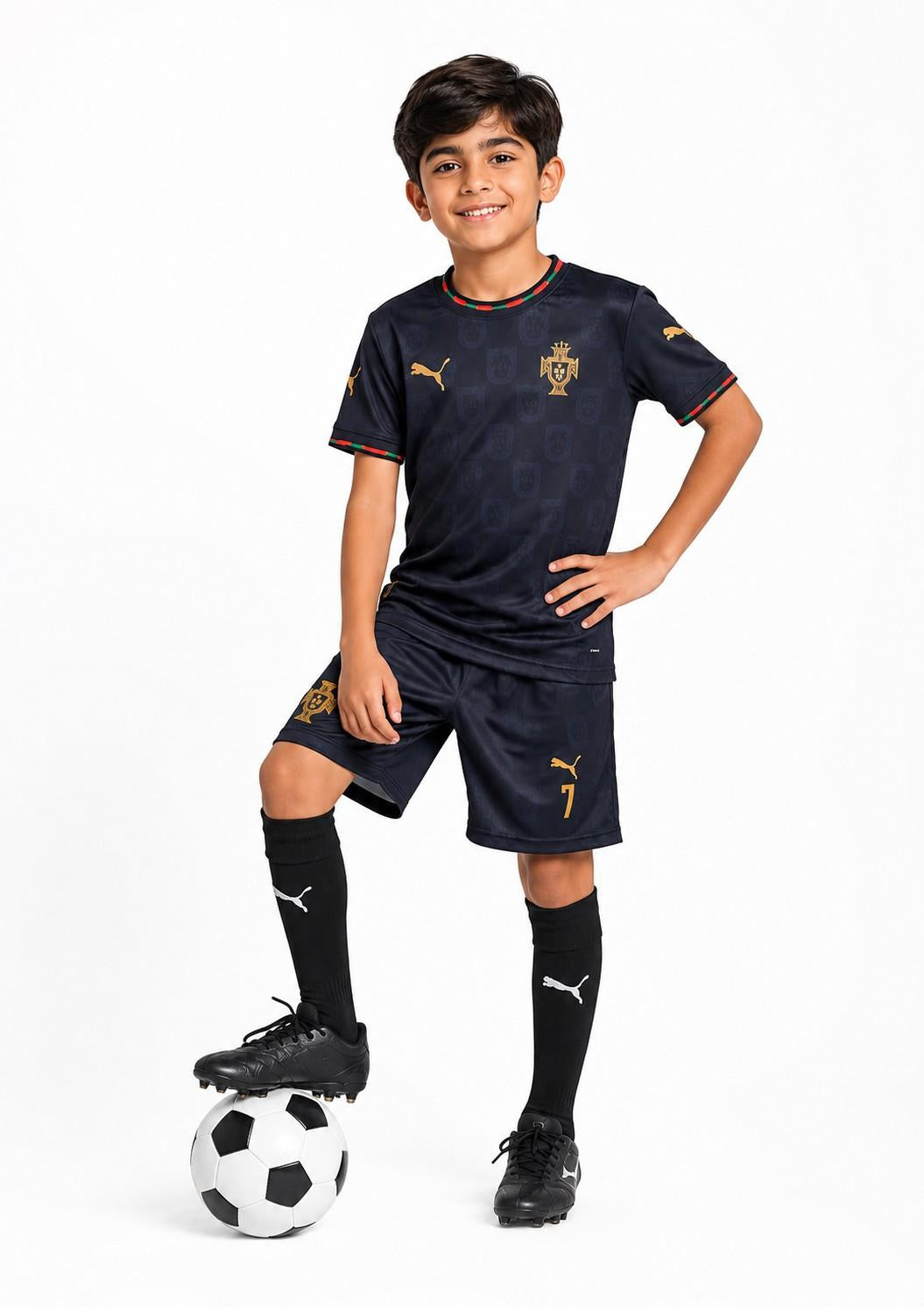 Black Panther Sport Kit Polyester Tee &amp; Short - Black