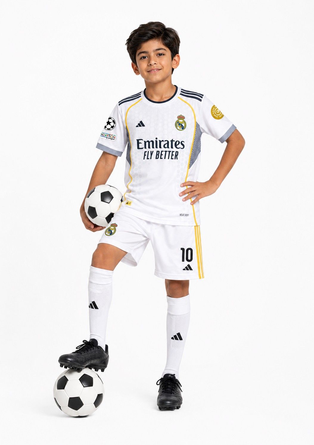 Real Madrid Sport Kit Polyester Tee &amp; Short - White
