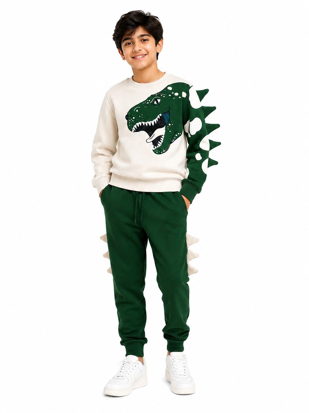 Aggrasive Dino Fleece Tracksuit - Skin &amp; Green
