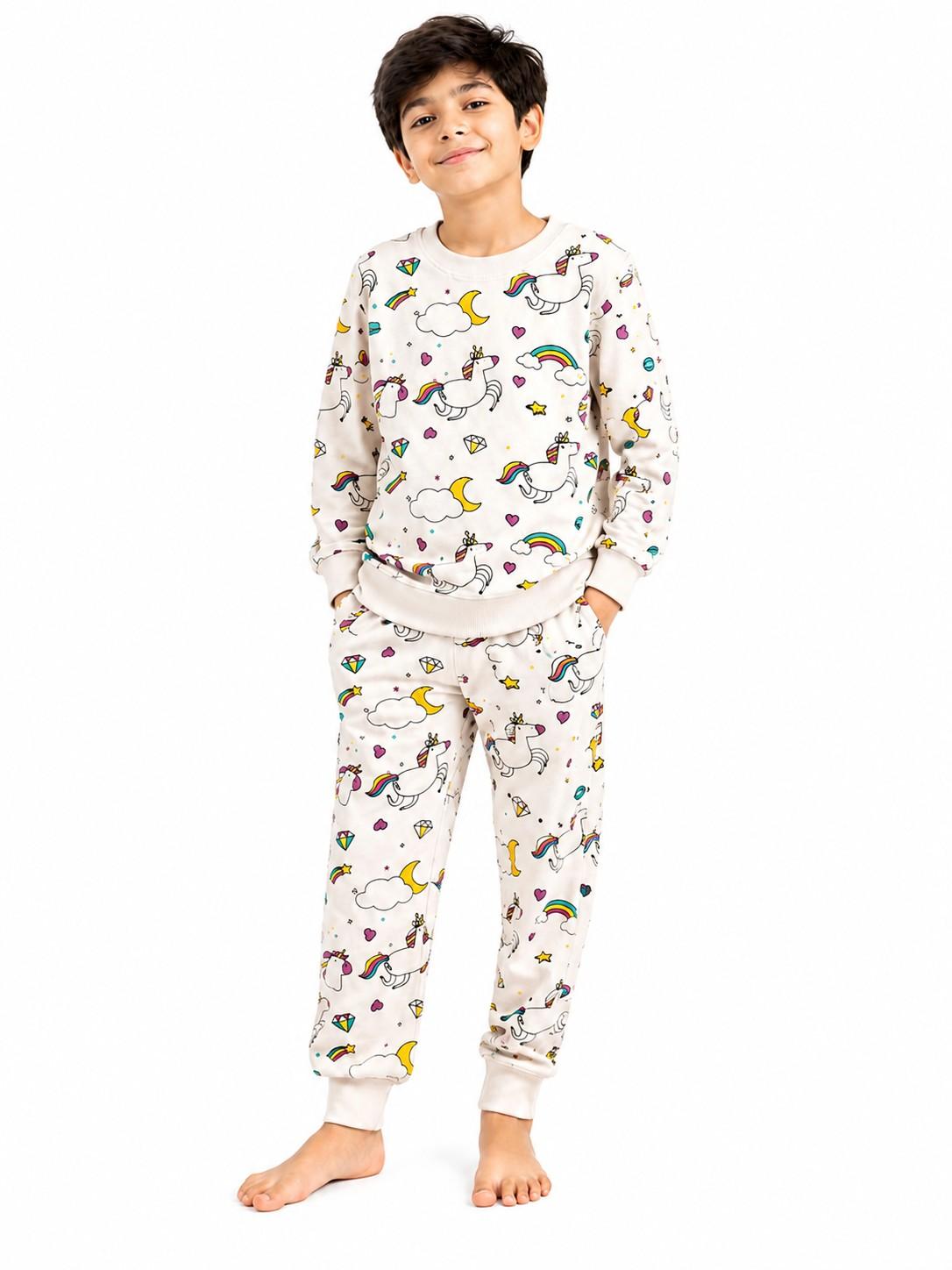 Unicorn Rainbow Star Fleece Tracksuit - Skin
