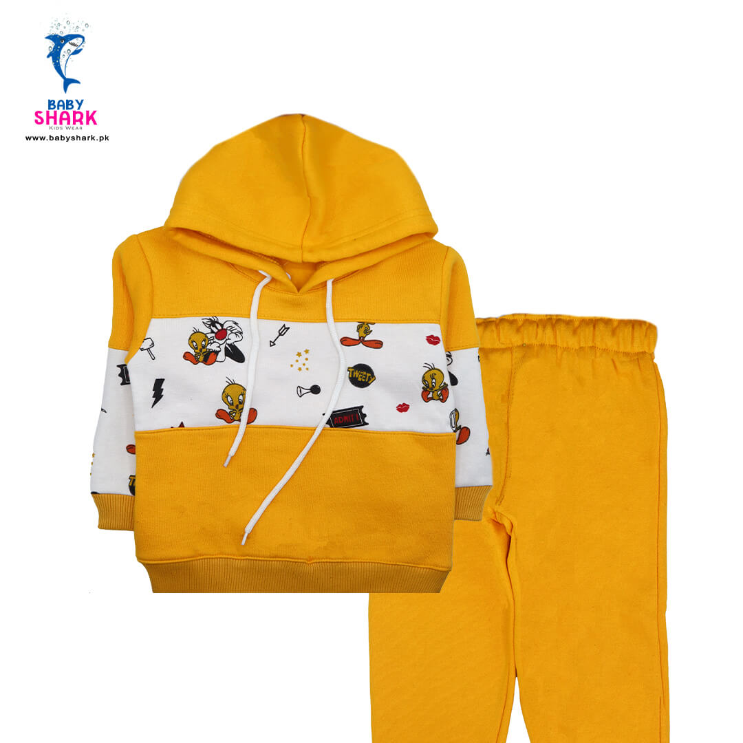 Looney Tunes Panel Hoodie Fleece Suit - Yellow