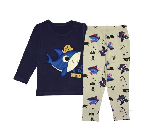 Pirate Shark - Navy Blue - Full Sleeve & Trouser