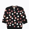 Polka Dot Terry Sweatshirt - Black