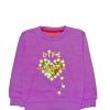 Life Sequence Heart Fleece Sweatshirt - Light Purple