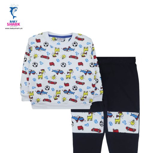 Mini Toys Stylish Fleece Tracksuit - Multi Color