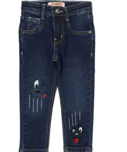 Goofy Eyes Denim Pent - Dark Blue