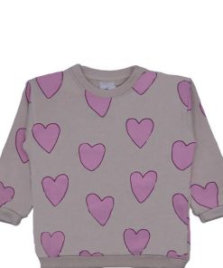 Pink Hearts Terry Sweatshirt - Light Skin