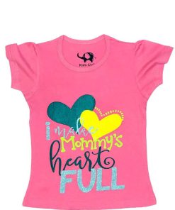 Mommys Heart Full Tee Shirt-Pinkish