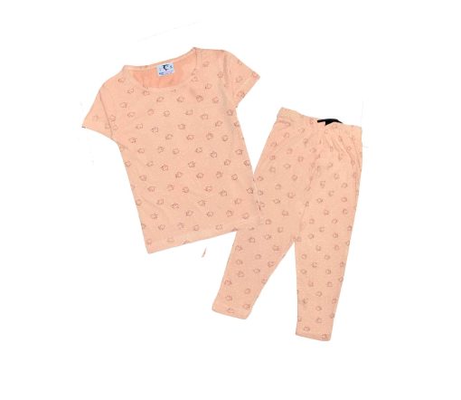 Birds Print Tee & Trouser - Skin