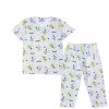 Cute Puppy Stripes Tee & Trouser - Silver Gray