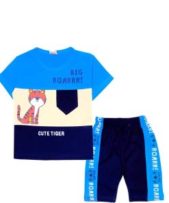 Cute Tiger Tee & Short - Blue & Navy