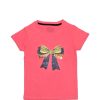 Golden Sequence Bow Tee Shirt - Carrot