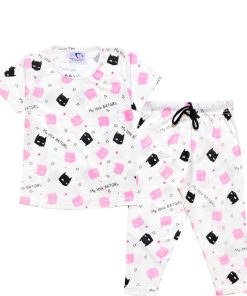 Little Batgirl Tee & Trouser - White