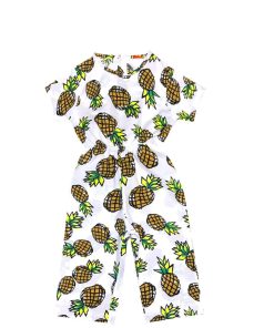 Pineapple Print Jumpsuit - White